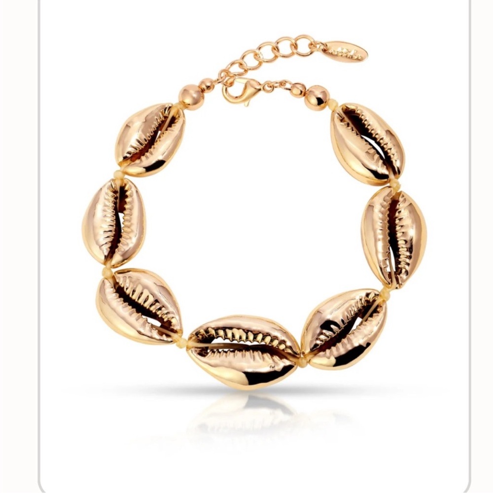 Gold Seven Seas Shell Bracelet - gold cowrie shell bracelet
